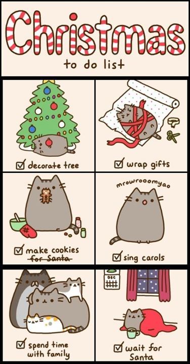 Christmas Time With Pusheen The Cat Christmas To Do List Pusheen Christmas Pusheen Cat