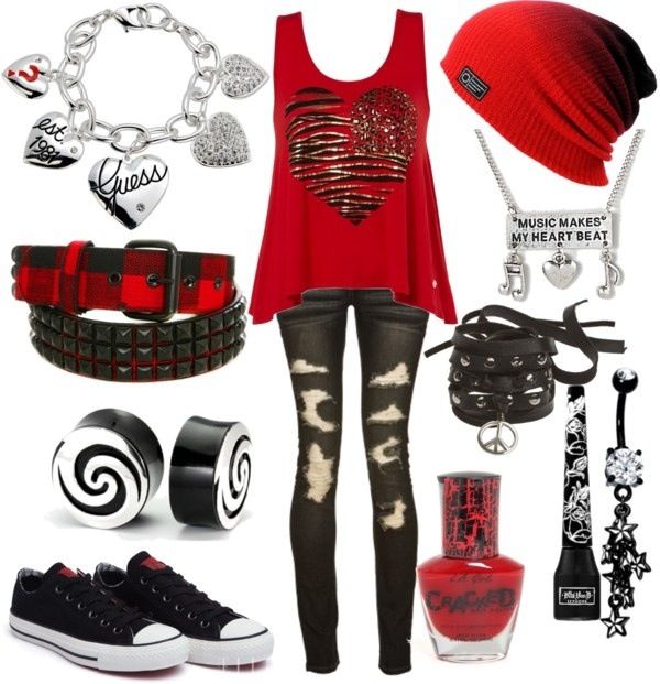 outfit band clothes pinterest black converse ripped skinny