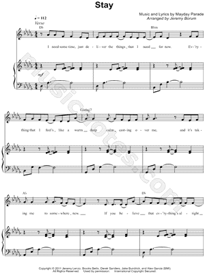 mayday parade stay this is the first song that i heard by them mayday parade piano sheet music