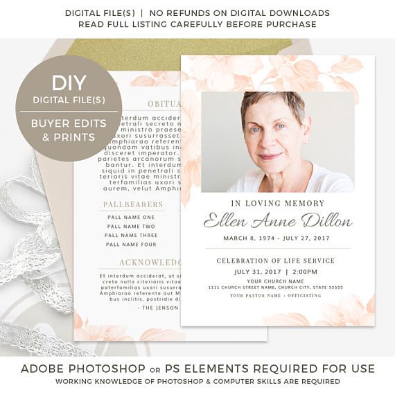 funeral program template memorial program template obituary stace obituary program