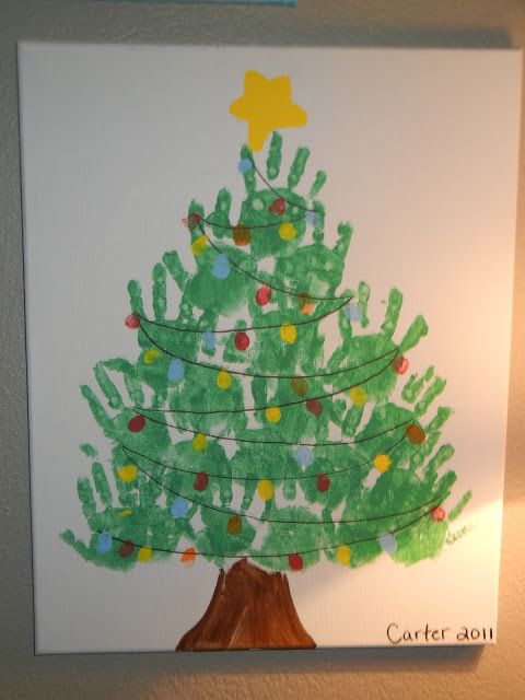 Christmas Canvas instructions and great gift ideas for your kids for Christmas #mistletoesfootprintcraft