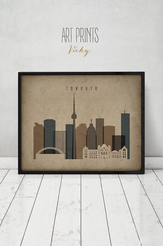Toronto art print, Toronto skyline, travel poster, Wall art, Vintage ... Toronto art print, Toronto skyline, travel poster, Wall art, Vintage ...