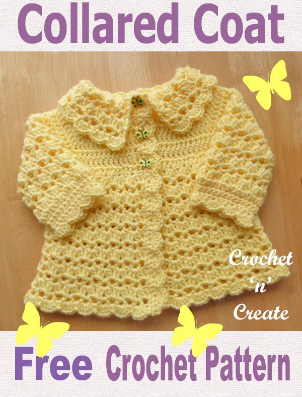 Free Baby Crochet Pattern Collard Coat Free Baby Crochet Pattern Collard Coat