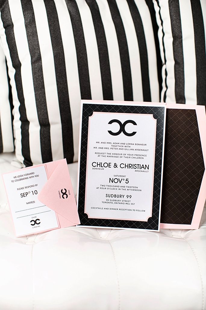 Luxury Coco Chanel Inspired Wedding Invitations Toronto Luxury Coco Chanel Inspired Wedding Invitations Toronto