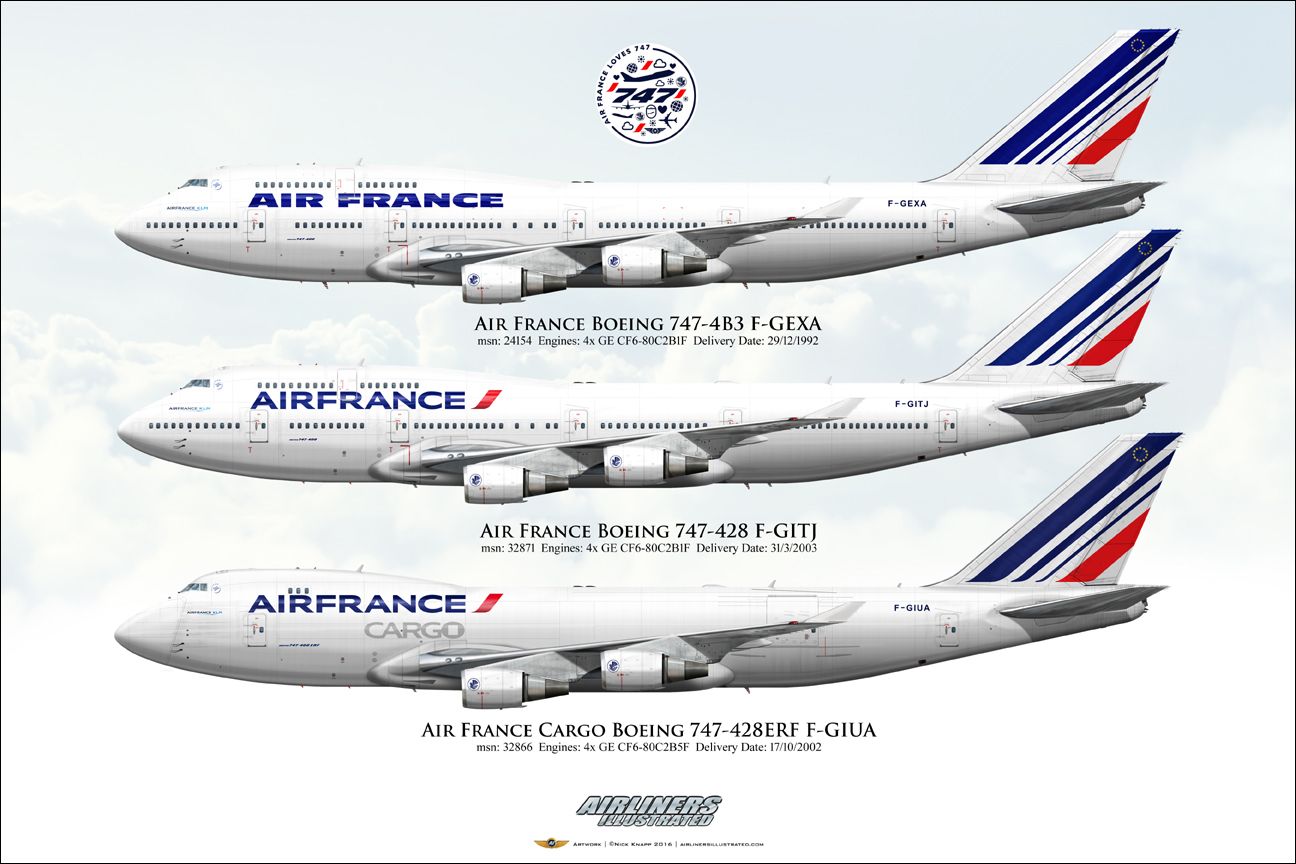 Airbus A319 Air France aircraft profile sticker