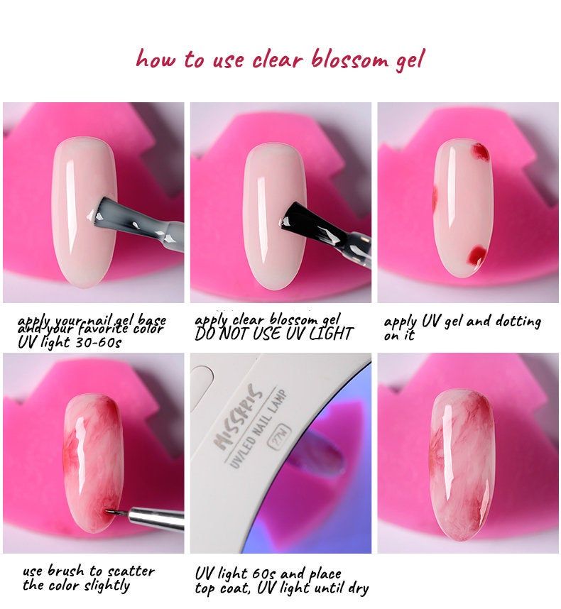 Feature: 15 ml. Glass bottle. Ideal for creating your own beautiful nail art design on finger or toenails; Suitable for use with other nail art products ; Can be used on artificial nails as well as natural nails; Suitable for professional use or home use. when you apply the blooming gel, please add color gel directly than using a brush to paint the color slightly with your own design. ONLY use LED/UV light when you finish your design. Must have in 2019. Easy to use. And artistic effects. The pur Soft Gel Nails, Gel Nails At Home, Nail Art At Home, Cute Gel Nails, Pretty Acrylic Nails, Diy Nails, Liquid Gel Nails, Beginner Nail Designs, Nail Art For Beginners