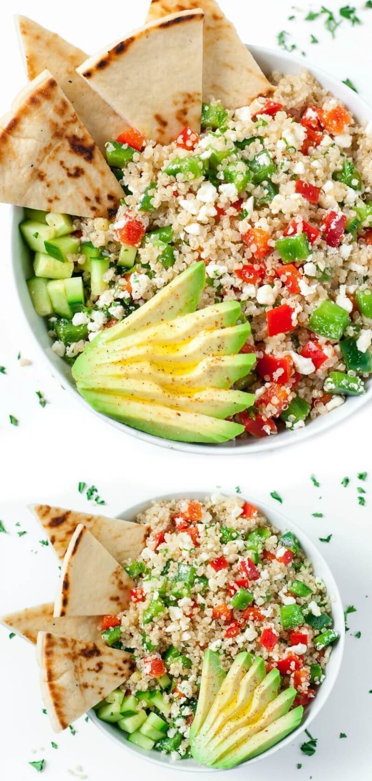 Greek Quinoa Bowls - Healthy Vegetarian Grain Bowls - Peas and Crayons
