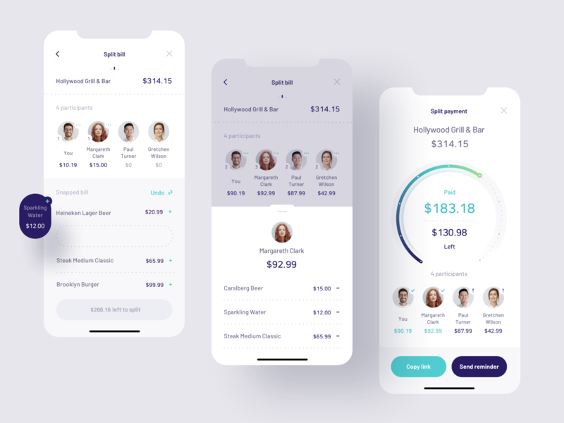 Payment Splitting app by Luke Bronisz for Netguru on Dribbble Mobile Ui ...