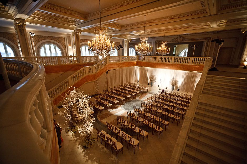 A View Of The Ceremony Set Up With Chairs And Fl Arch From A View Of The Ceremony Set Up With Chairs And Fl Arch From Balcony