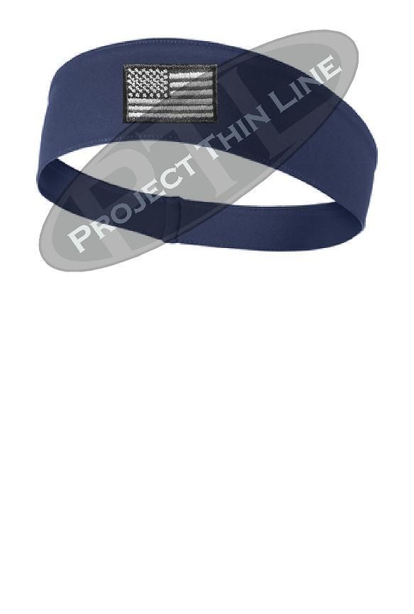 Embroidered Thin Blue Line Subdued American Flag Law Enforcement Visor
