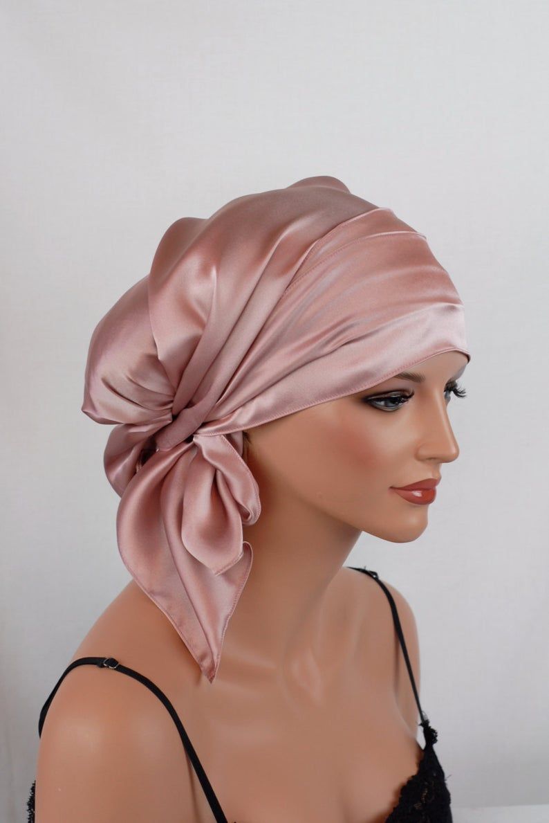 Silk Charmeuse Tichel, Wild Rose Hair Snood, Head Covering Scarf ...