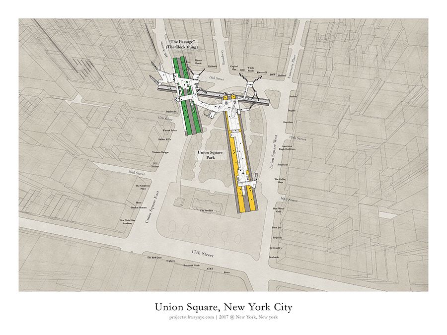 Poster 14USX — Project Subway NYC Map of new york, New york subway