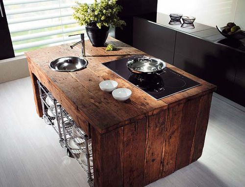Kitchen Wood Island Rustic Reclaimed Reclaimed Wood Kitchen Island, Recycled Kitchen Island