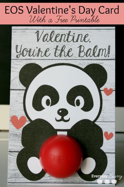 Check out these free printable EOS Lip Balm Cards. There is an EOS Valentine card printable and another EOS lip balm card that make a cute EOS Gift or EOS favor. via @everydaysavvy My Funny Valentine, Homemade Valentines, Unique Valentines, Valentine Day Crafts, Valentines For Kids, Happy Valentines Day, Valentine Ideas, Printable Valentine, Walmart Valentines