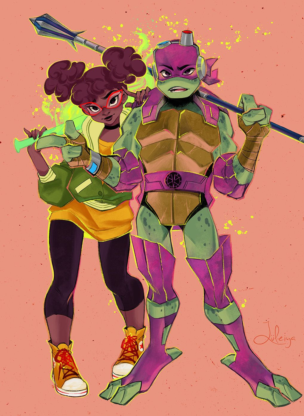 Rise Of The Tmnt Don And April By Luleiya Teenage Mutant Ninja Turtles Art Tmnt Artwork 