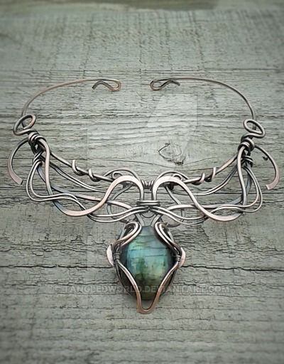 Copper wire fairy necklace with natural gems by TangledWorld.deviantart.com on @DeviantArt Wire Work Jewelry, Copper Jewelry, Jewelry Art, Boho Jewelry, Handmade Jewelry, Jewelry Design, Jewelry Making, Copper Wire, Jewellery Box