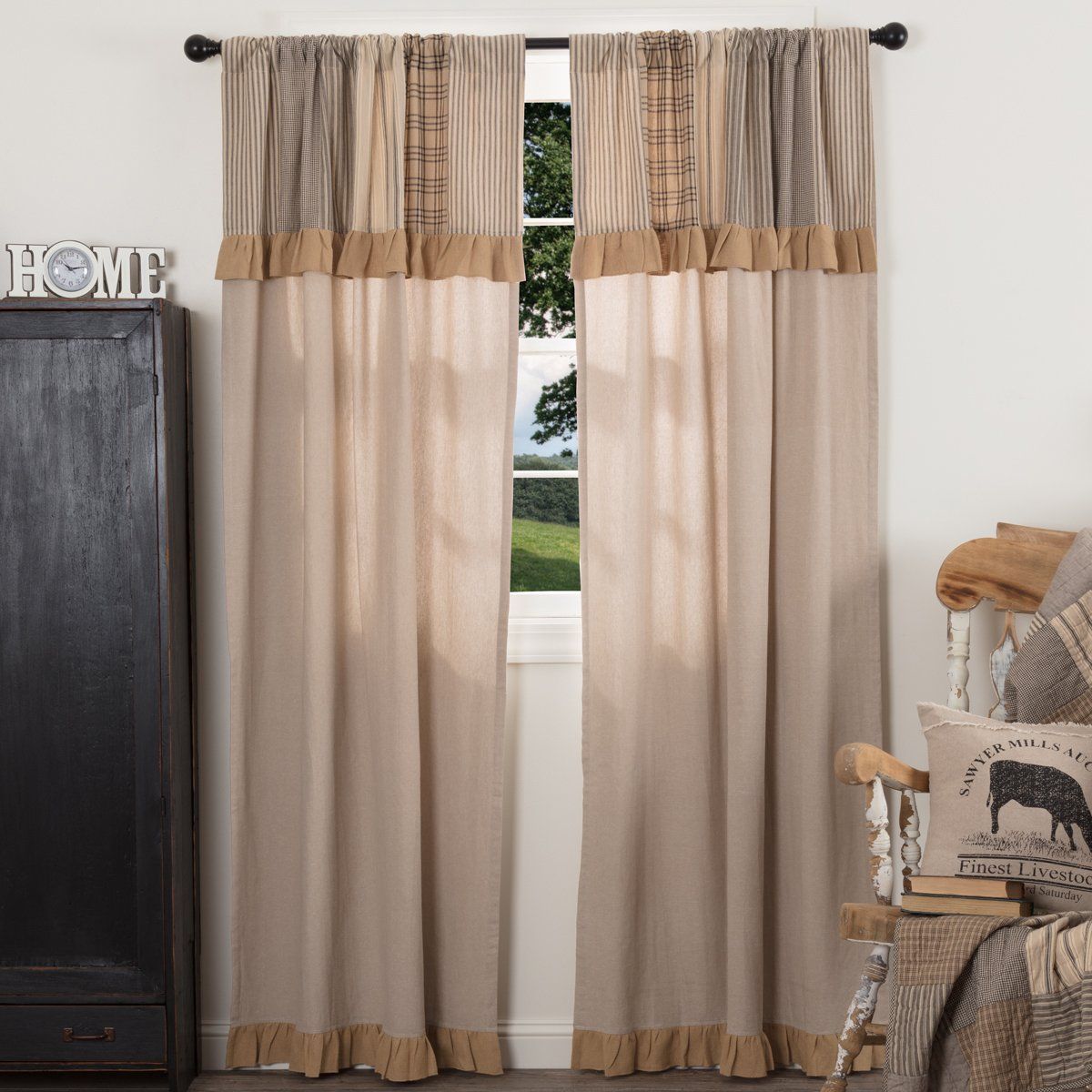 Sawyer Mill Patchwork Panel With Valance Set In 2018 Products Sawyer Mill Patchwork Panel With Valance Set