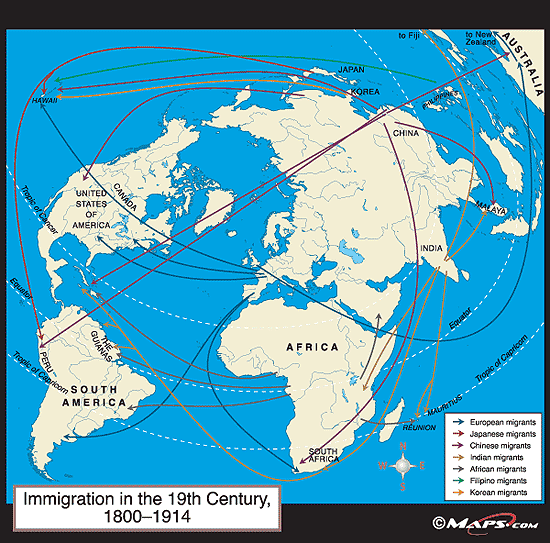 universal map world history wall maps immigration in century