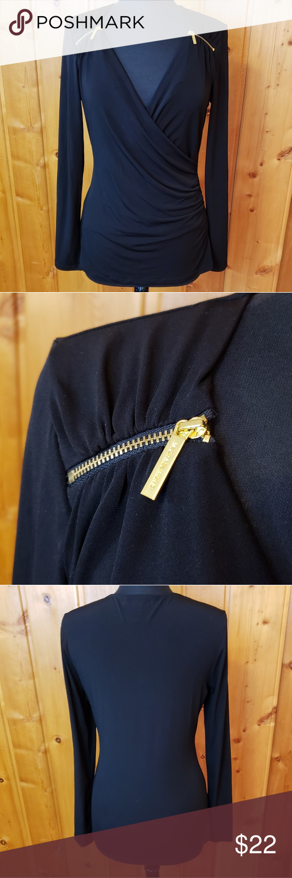 Michael Kors Zipper Detail Ruched Top Michael Kors Zipper Detail Ruched Top