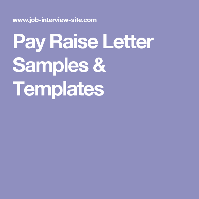 how to ask for a pay raise sample letter