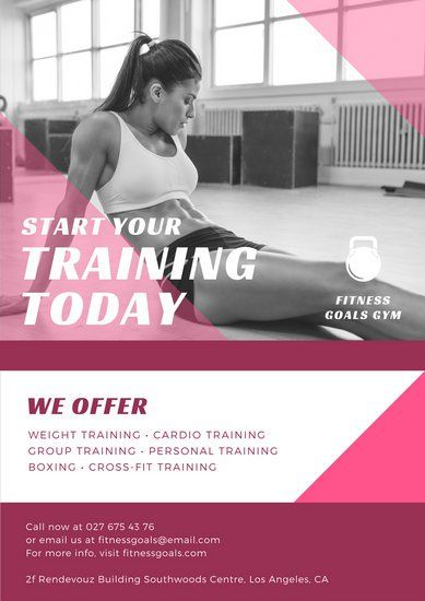 pink geometric shapes fitness photo overlay gym poster gym