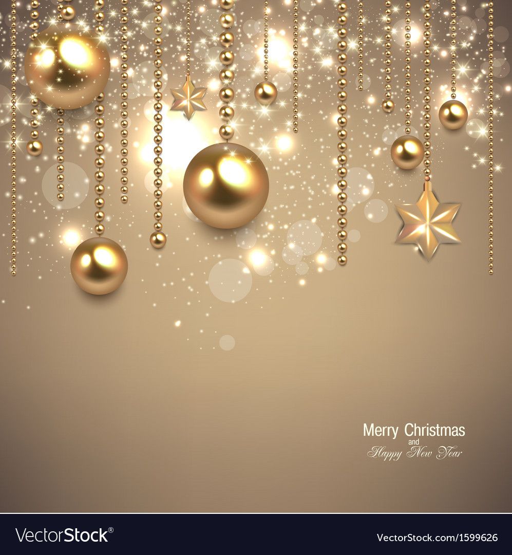 Elegant Christmas Background With Golden Baubles And Stars Vector Illustration Downloa Christmas Background Christmas Wallpaper Backgrounds Christmas Vectors