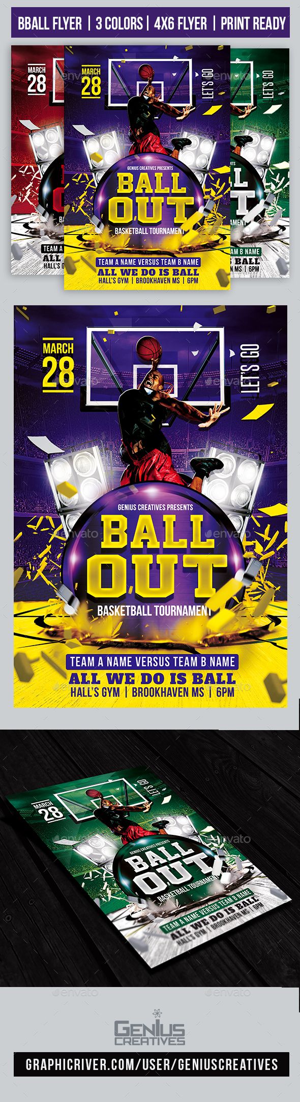 ball out basketball flyer template flyer template template and 3 color flyers