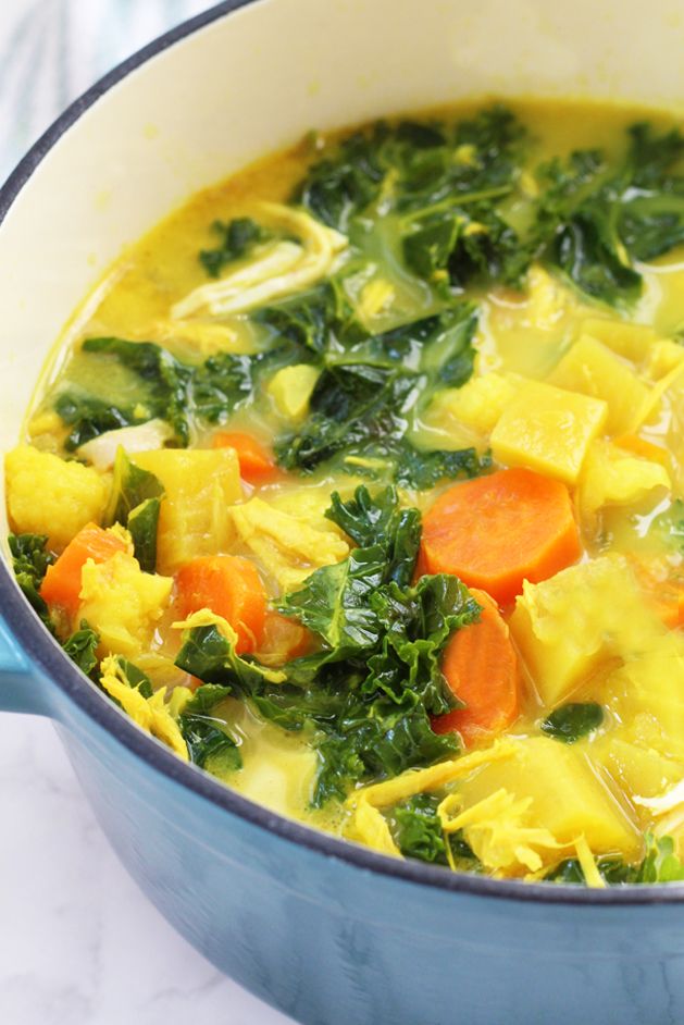 Detox Turmeric Chicken Soup Paleo Aip Whole 30 - Chicken recipes turmeric #chicken #recipes #turmeric Detox Turmeric Chicken Soup Paleo Aip Whole 30