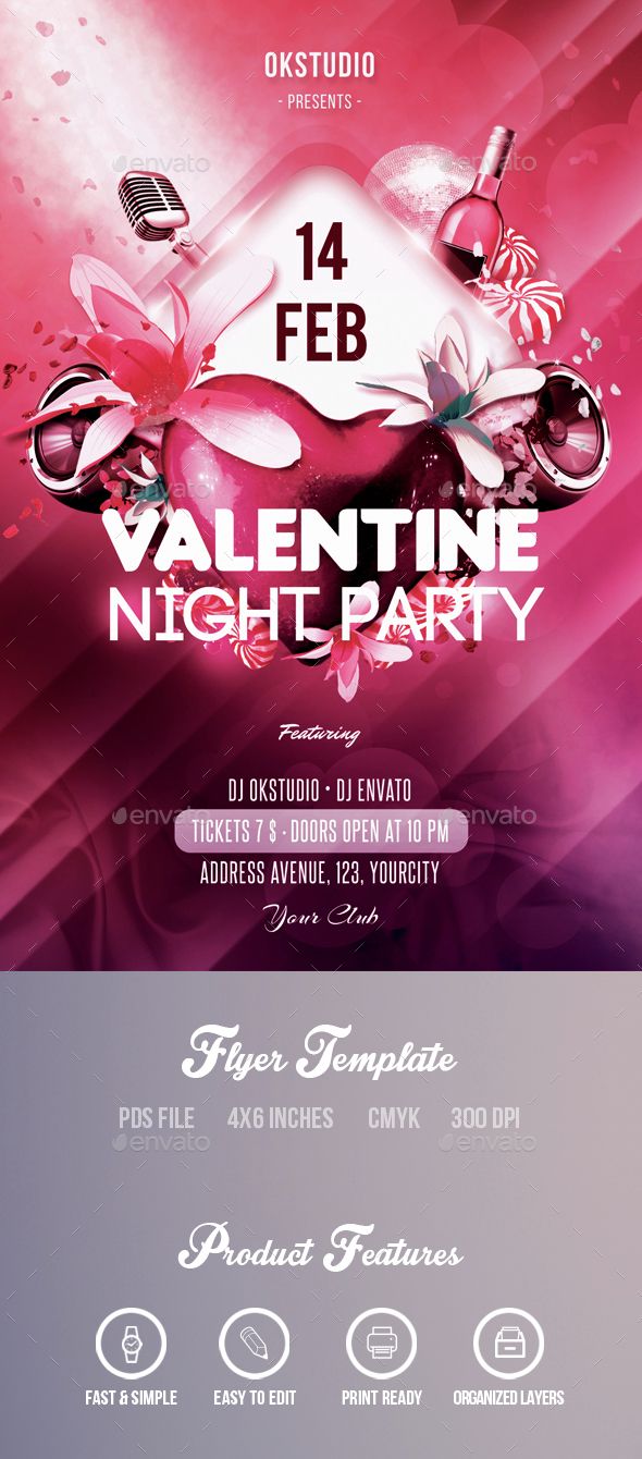 valentine flyer poster vol 3 fonts graphics and font logo purple valentines flyer template psd