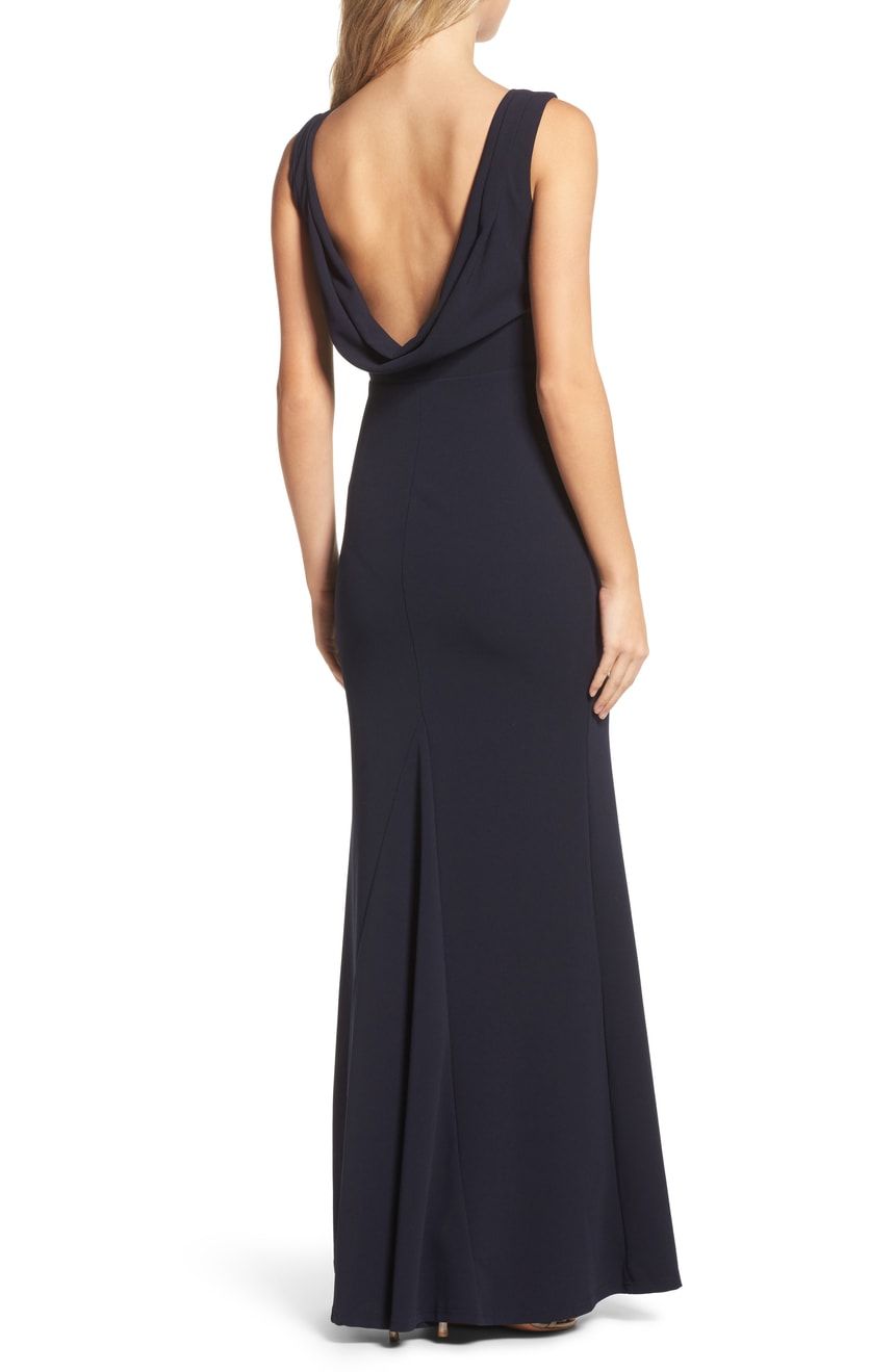 lulus v neck trumpet gown
