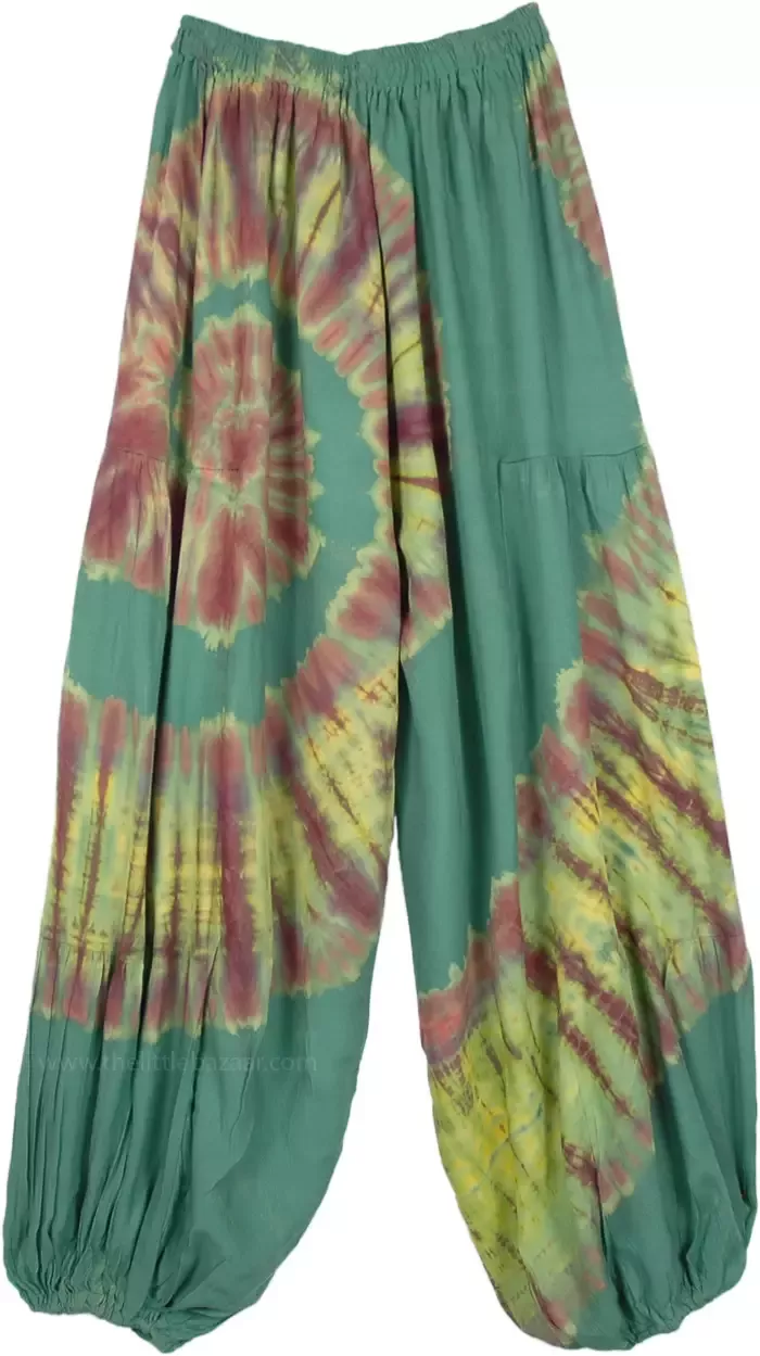 Swirly Sage Green Classic Hippie Harem Pants | Green | Split-Skirts-Pants, Vacation, Beach, Tie-Dye, Bohemian Swaggy Outfits, Cute Outfits, Cute Hippie Outfits, Mix Match Outfits, Looks Hippie, Hippie Style Clothing, Hippie Styles, Modern Hippie Style, Hippie Pants