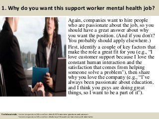 top 10 support worker mental health interview questions and answers mental health interview questions