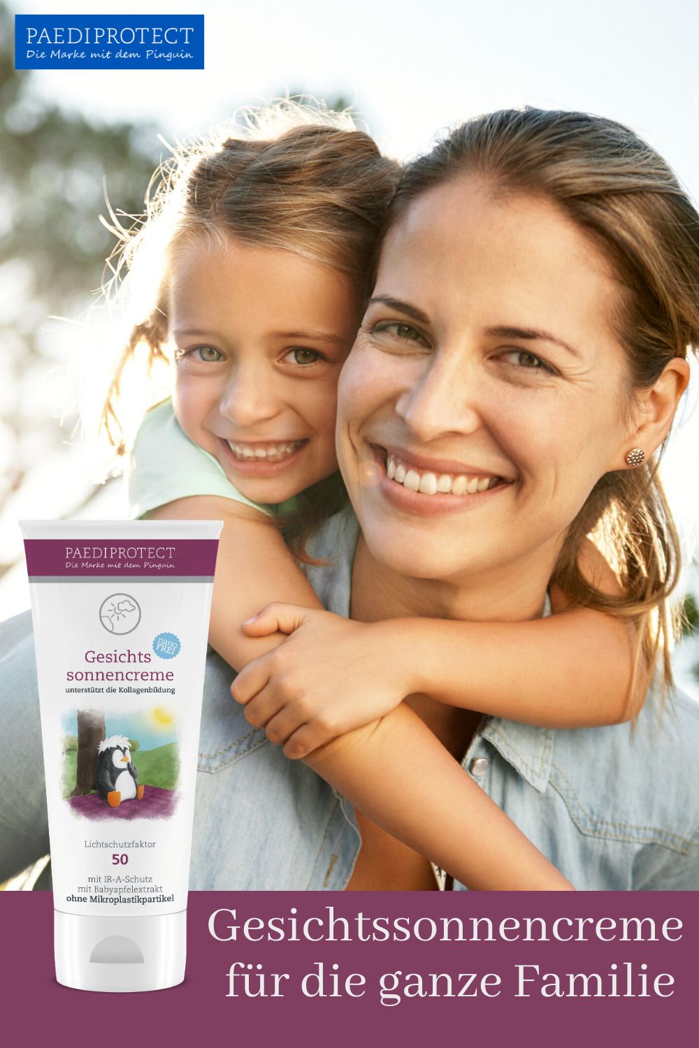 PAEDIPROTECT Gesichtssonnencreme / vegan / ohne Mikroplastik / Sonnencreme mit IR-A-Schutz