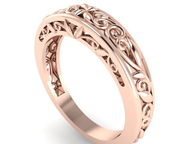 14k Rose Gold Wedding Band Matching Rustic Style Leaves And 14k Rose Gold Wedding Band Matching Rustic Style Leaves And Vine Engagement Feminine Ring By Bridalrings On Etsy