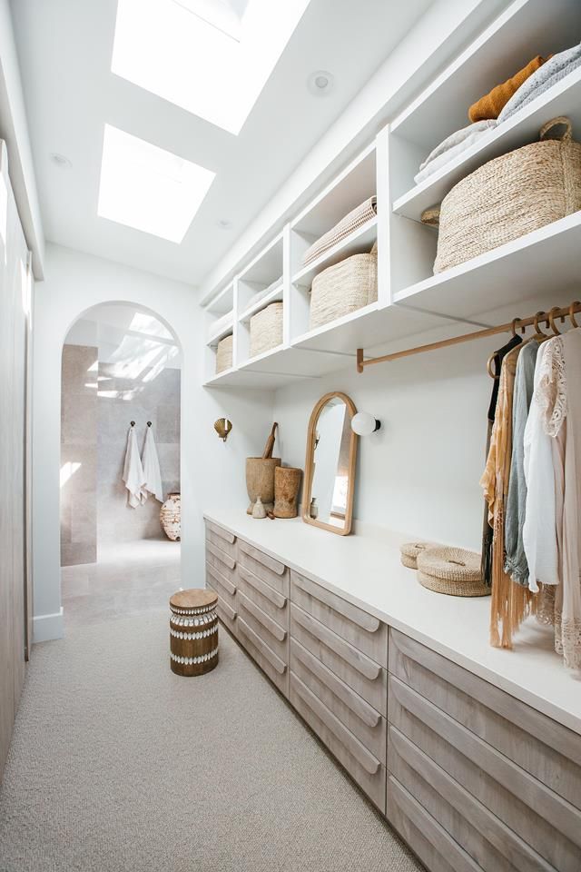 From the four-poster bed to the incredible walk-in wardrobe, Kyal and Kara have created the ultimate parent's retreat. Here, they talk us through the design and share their tips for others looking to create a luxurious master bedroom of their own. Bedroom Closet Design, Closet Designs, Home Bedroom, Bedroom Decor, Master Closet Design, Bedroom Storage, Bedroom With Bathroom And Closet, Walk In Closet Design, Bedroom Rustic
