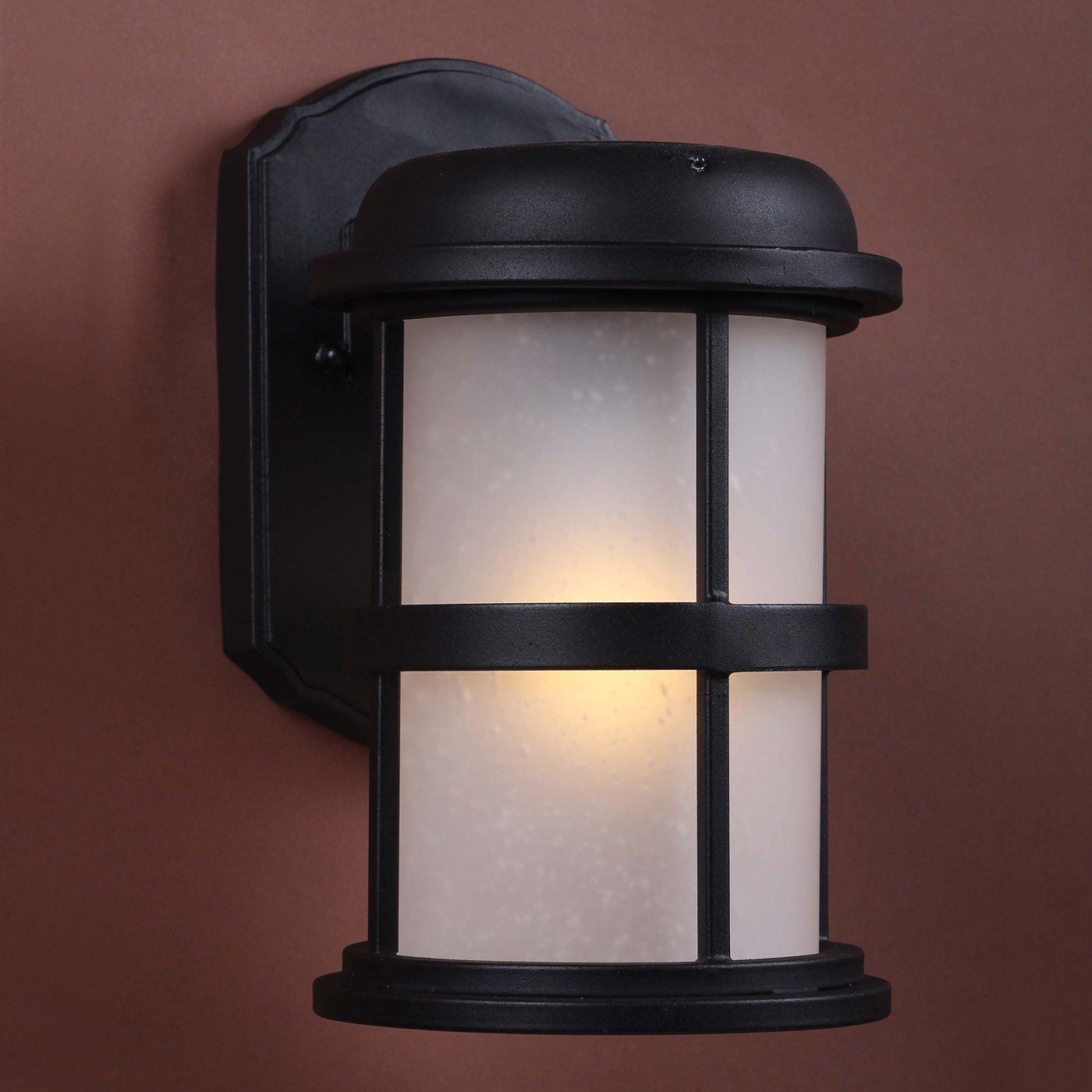 SOLAR Hybrid LED Outdoor Sconce, Black, Wall lights