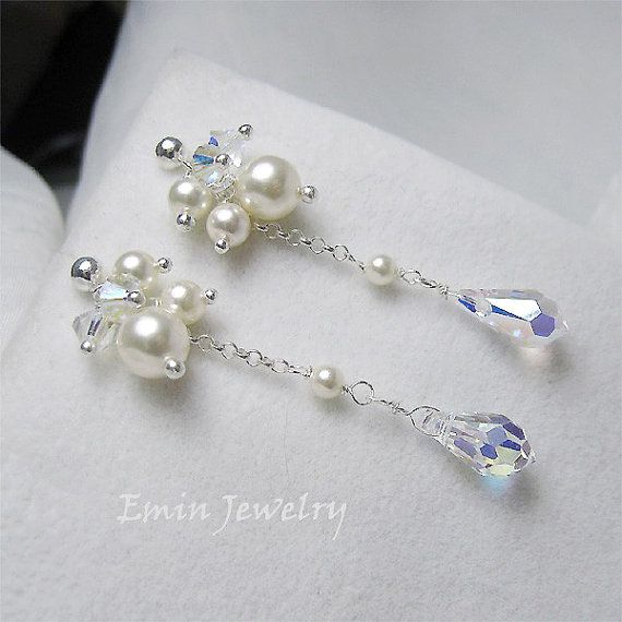 Clearine Boucles dOreilles Clip Pendentif Femme Cluster Goutte dEau Style Boh/ême Bijou Mariage Cadeau Cristal Strass