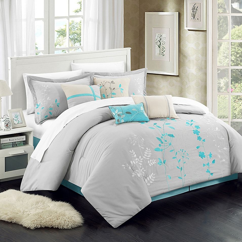 Chic Home Fortuno 8-Piece Embroidered Comforter Set
