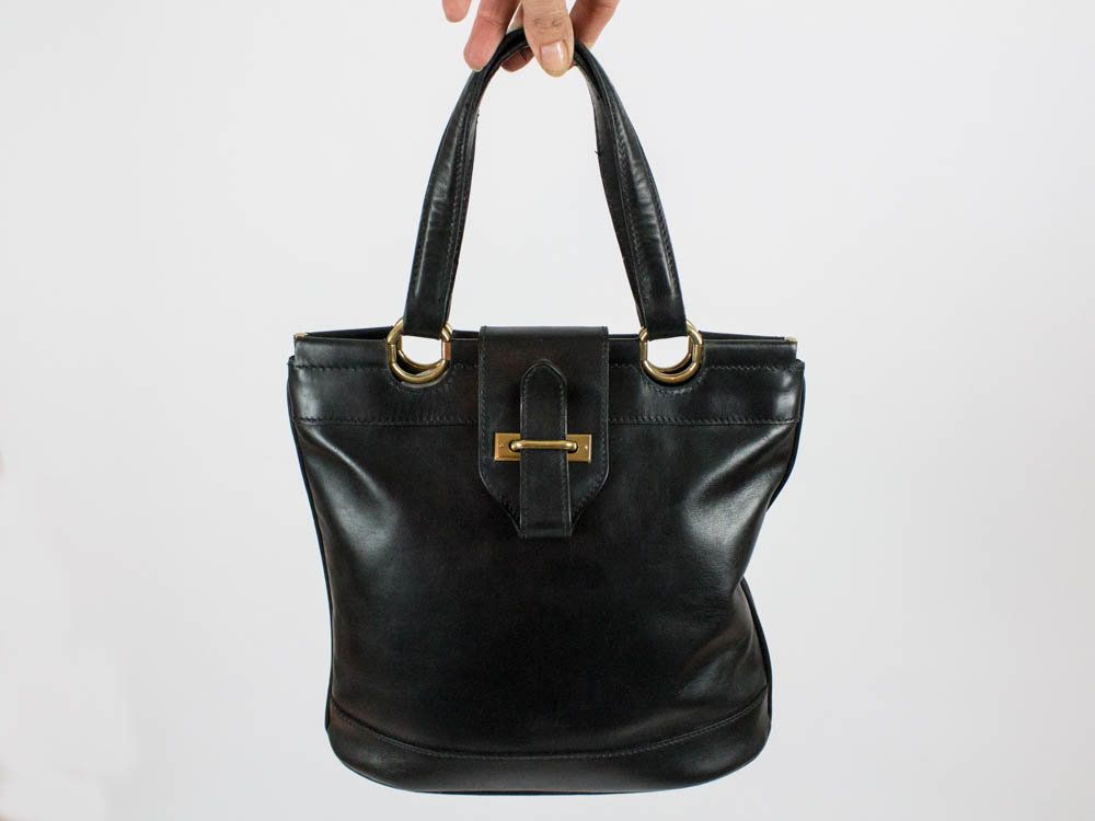 60s Leather Bag Vintage Handbag Genuine Bucket Brass 60s Leather Bag Vintage Handbag Genuine Bucket Brass Findings Sixties Italian Made Two Handles Classic By Myloftvintage