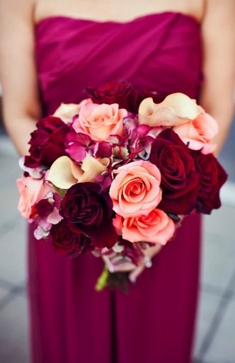 Bouquets Elegant Rose Dutch Hydrangea Maroon Pink Bouquets Elegant Rose Dutch Hydrangea Maroon Pink Peach La