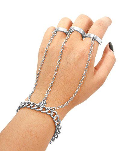 Five Chains Ring Three Finger Sterling Silver