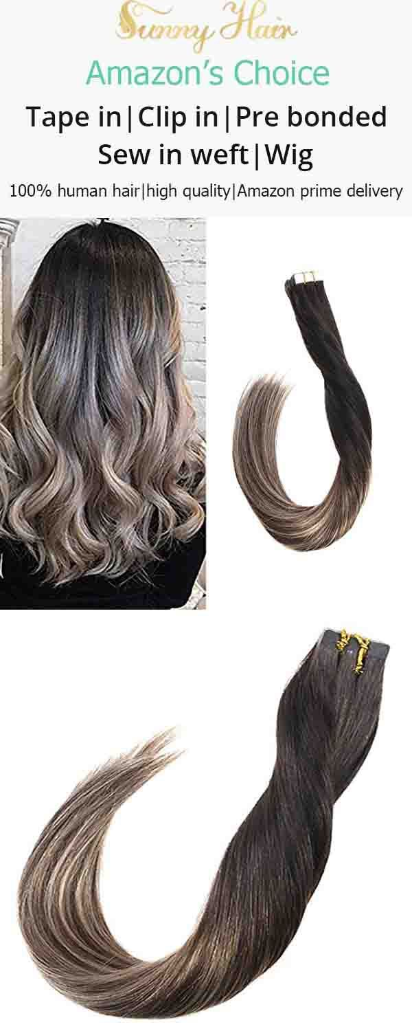 Vesunny Tape In Remy Hair Extensions Human Hair Color 1b Natural