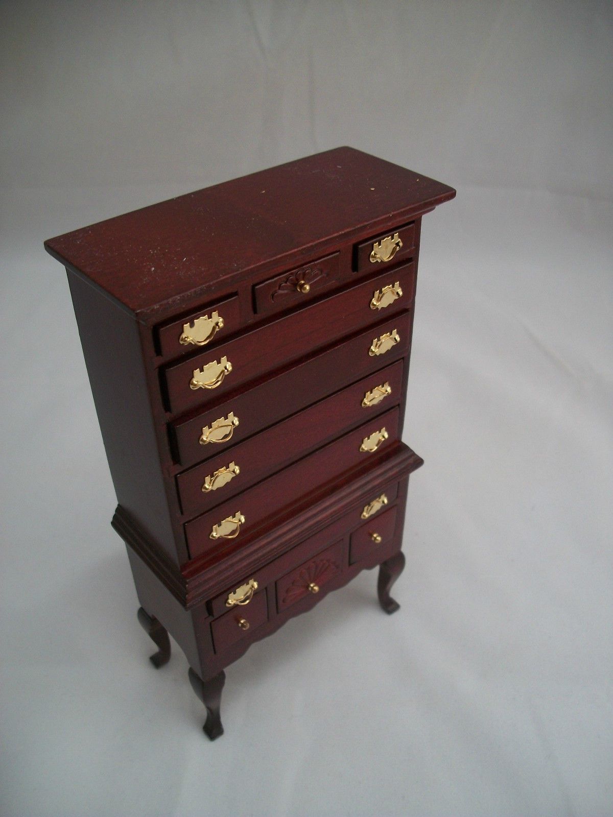 Queen Anne Highboy chest M0754 miniature dollhouse furniture wood 1//12 scale