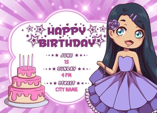 Princess Invitations, Happy Birthday Girls
