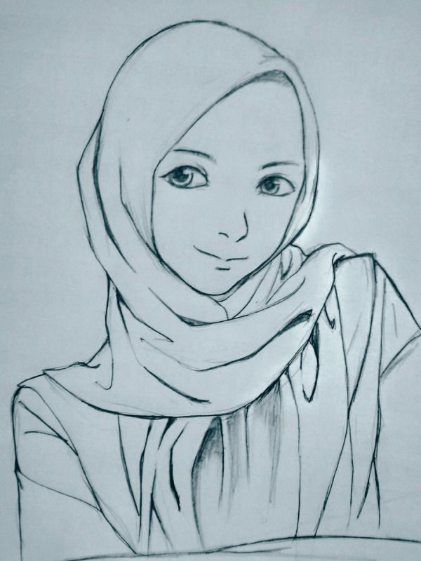 #hijab #hijab #drawing | Sketsa, Gambar pensil, Lukisan