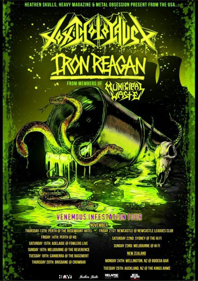 toxic holocaust iron reagan australian tour bands pinterest toxic holocaust flyers