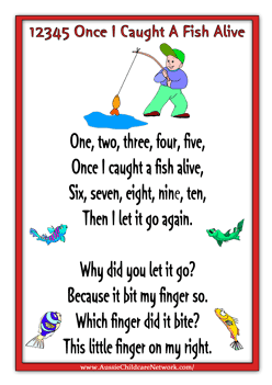 12345 once i caught a fish alive nursery rhymes 2 pinterest