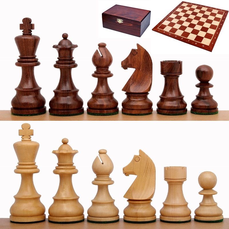 jeu d echecs german palissandre dore roi 8 9 cm bois sheesham et buis base feutree pieces lestees oui double jeu echec jeu echec bois piece echec