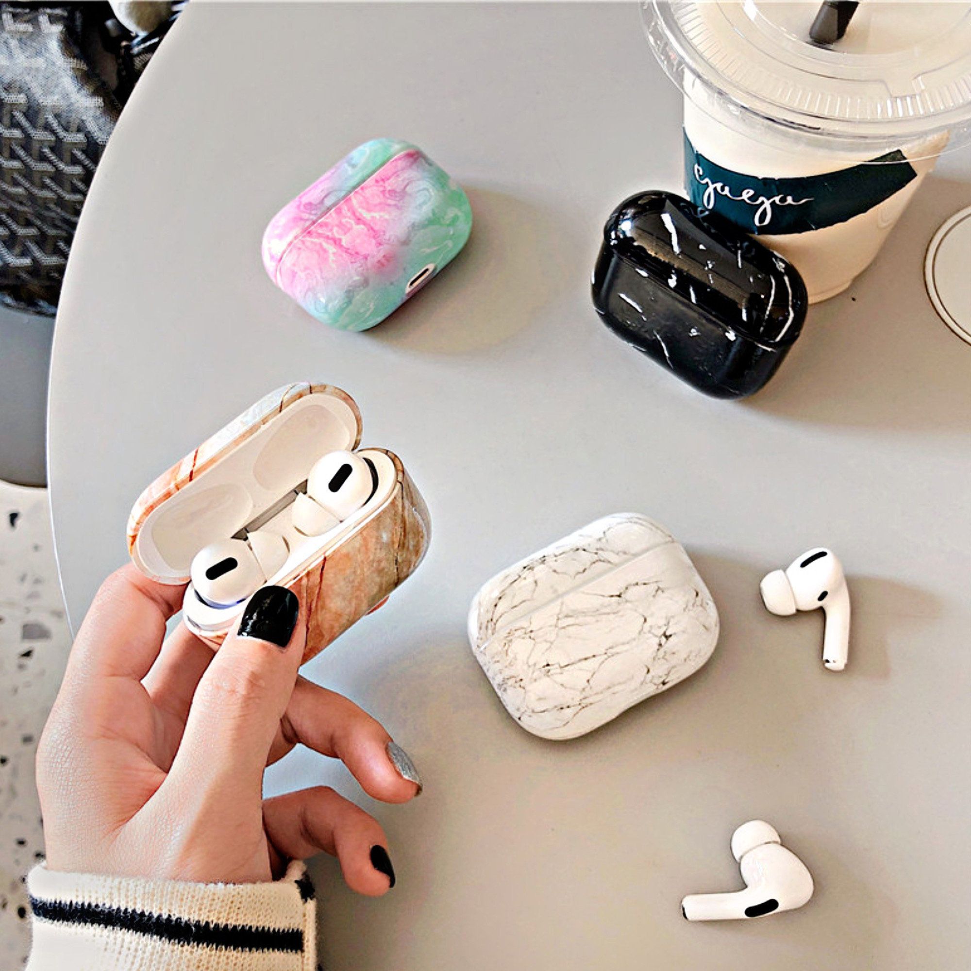 Marble Design Airpods Pro Case Marble Inspired Look Airpods Case Cover Cute Granite Airpods Case Excelent Birthday In 2021 Marble Case Earphone Case Airpods Pro