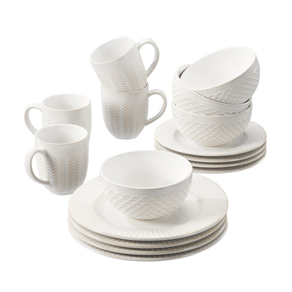 Better Homes Gardens 16 Piece Modern Farmhouse Mix Match Dinnerware Set Com Sets Farmhouse Dinnerware Sets, Better Homes And Gardens Dinnerware Patterns Free